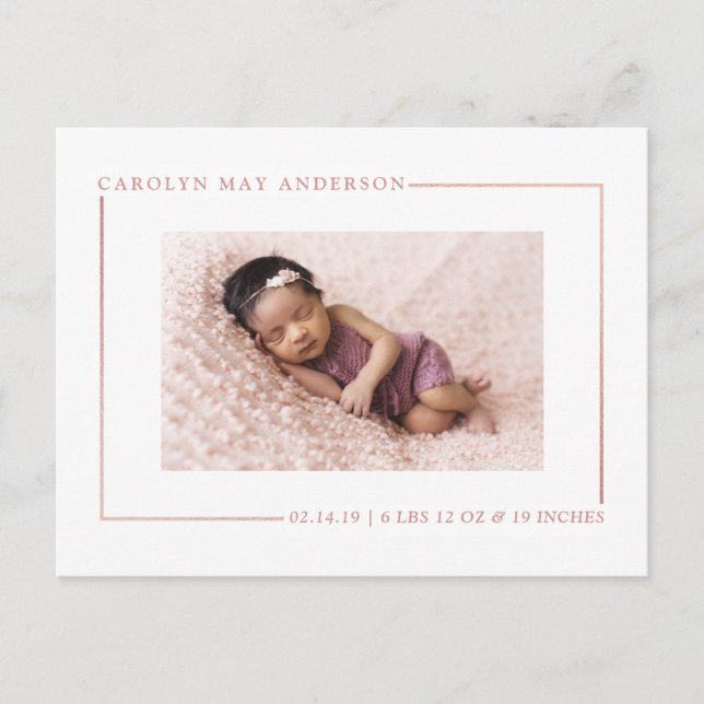 Postal De Anuncios Moda simple Rosa de Relieve metalizado dorado anun (Anverso)