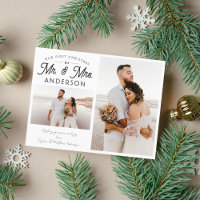 Modern Our First Christmas Mr and Mrs Two Photo