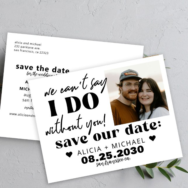 Postal De Anuncios Modern photo funny casual wedding save the date (Subido por el creador)