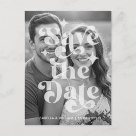 Postal De Anuncios Modern Retro Photo Wedding Save The Date