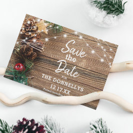 Postal De Anuncios Modern Rustic Christmas Party Save the Date