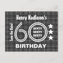 Postal De Anuncios Modern Save the Date 60th Birthday Party A03A