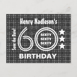 Postal De Anuncios Modern Save the Date 60th Birthday Party A03A
