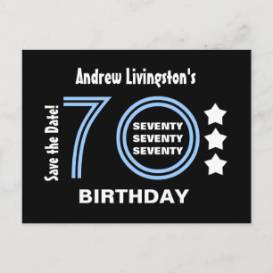 Postal De Anuncios Modern Save the Date 70th Birthday Party V70A