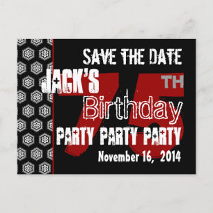Postal De Anuncios Modern Save the Date 75th Birthday Party R202