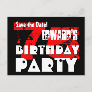 Postal De Anuncios Modern Save the Date 75th Birthday Party V21