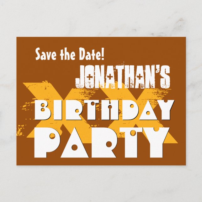 Postal De Anuncios Modern Save the Date ANY YEAR Birthday Party B05 (Anverso)