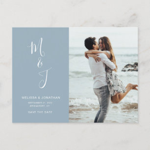 Postal De Anuncios Modern Save The Date Powder Blue