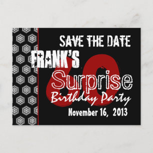 Postal De Anuncios Modern Save the Date Surprise 60th Fiesta W1942