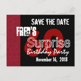 Postal De Anuncios Modern Save the Date Surprise 60th Fiesta W1942A