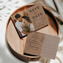 Modern Terracotta One Photo Save the Date