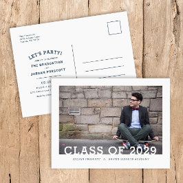 Postal De Anuncios Modern Typography Photo Overlay Graduation Party