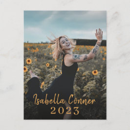 Postal De Anuncios Moderna Clase De Graduación De Foto De La Invitaci