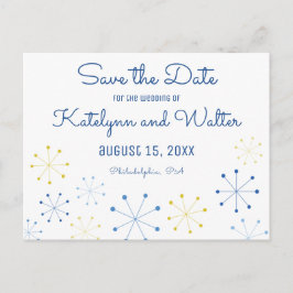 Postal De Anuncios Moderna época retro del siglo medio salva la fecha