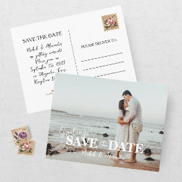 Postal De Anuncios Moderna Foto de Boda para Guardar la Fecha