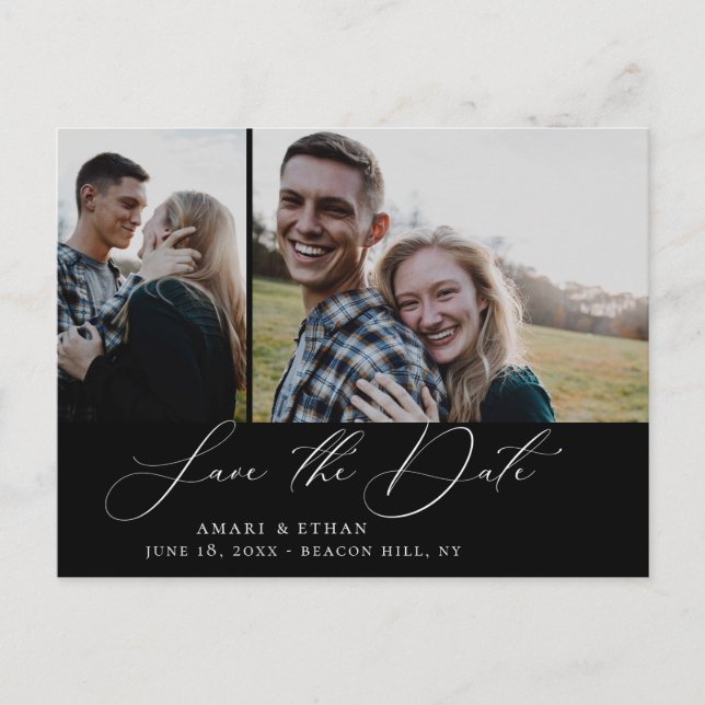 Postal De Anuncios Moderna fotografía multifoto de Boho Calligraphy S (Anverso)