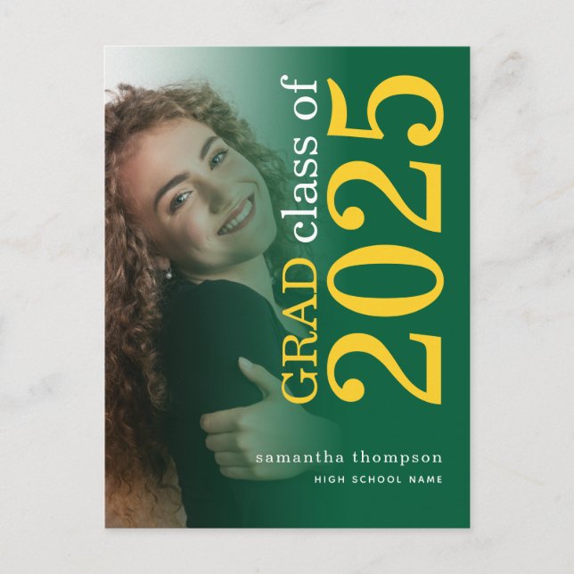 Postal De Anuncios Moderna fotografía superpuesta Yellow Green Gradua (Anverso)