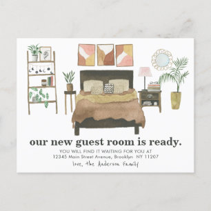 Postal De Anuncios Moderna habitación de invitados Boho lista Nos hem