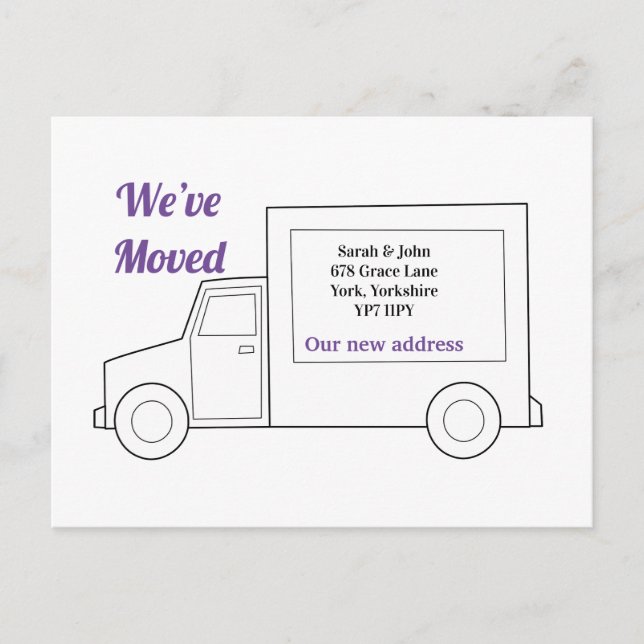 Postal De Anuncios Moderna nueva dirección de casa que hemos movido a (Anverso)
