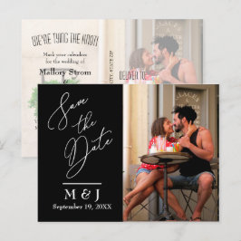 Postal De Anuncios Moderna y elegante foto de Boda de guiones salva l