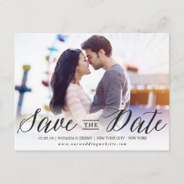 Postal De Anuncios Moderna Y Elegante Foto De Guión Simple Guardar La