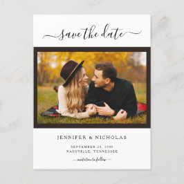 Postal De Anuncios Moderna y elegante foto salva la fecha