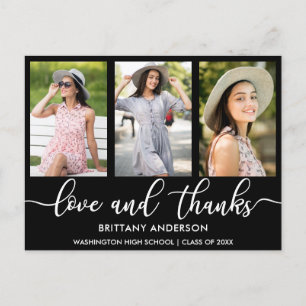 Postal De Anuncios Moderno 3 Graduación de fotos Amor y Gracias B