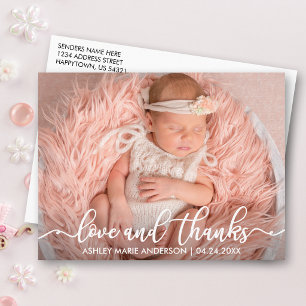 Postal De Anuncios Moderno Amor y Agradecimiento por Nuevo Bebé Foto