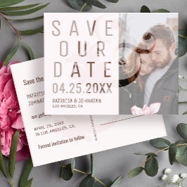 Postal De Anuncios Moderno ampersand blush save date boda foto