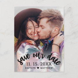 Postal De Anuncios Moderno Boda de fotografías de escritura negra sal