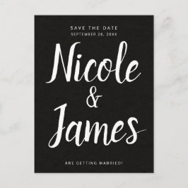 Postal De Anuncios Moderno Chic Negro Boda Minimalista Guárdala la Fe