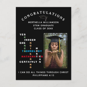 Postal De Anuncios Moderno ELLA PUEDE Felicidades Graduada en STEM