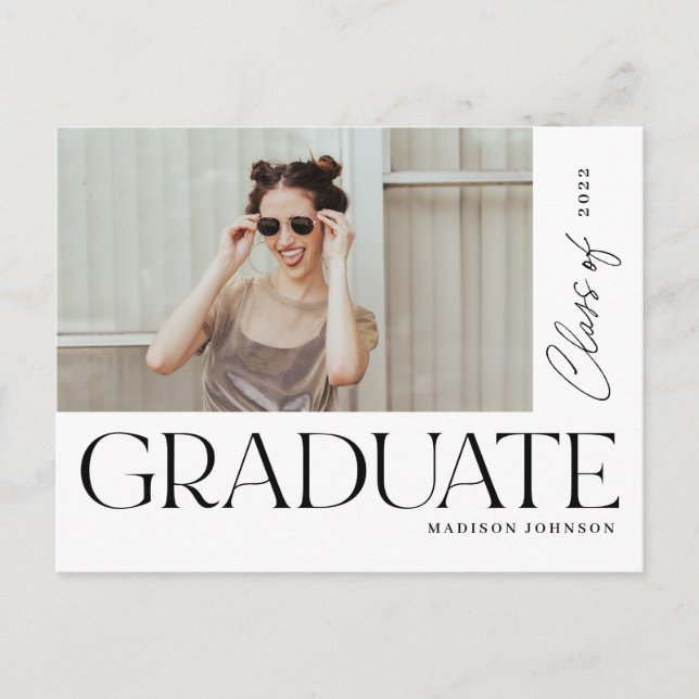 Postal De Anuncios Moderno Fiesta de fotografía de graduación de posg (Anverso)