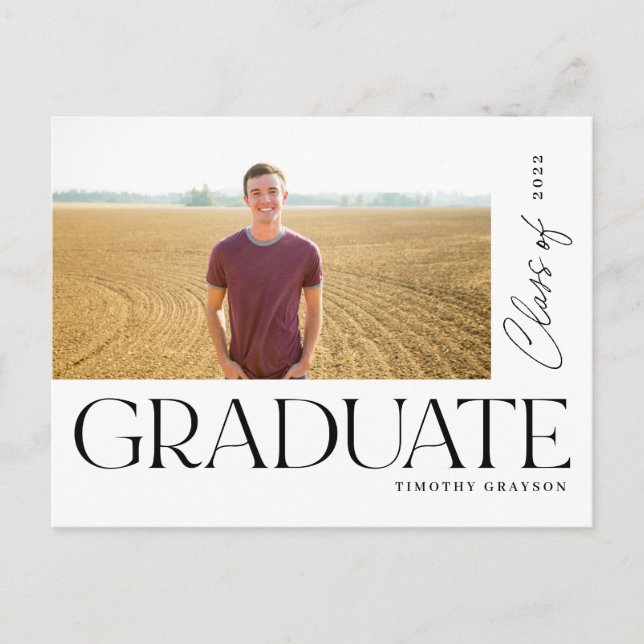 Postal De Anuncios Moderno Fiesta de fotografía de graduación de posg (Anverso)