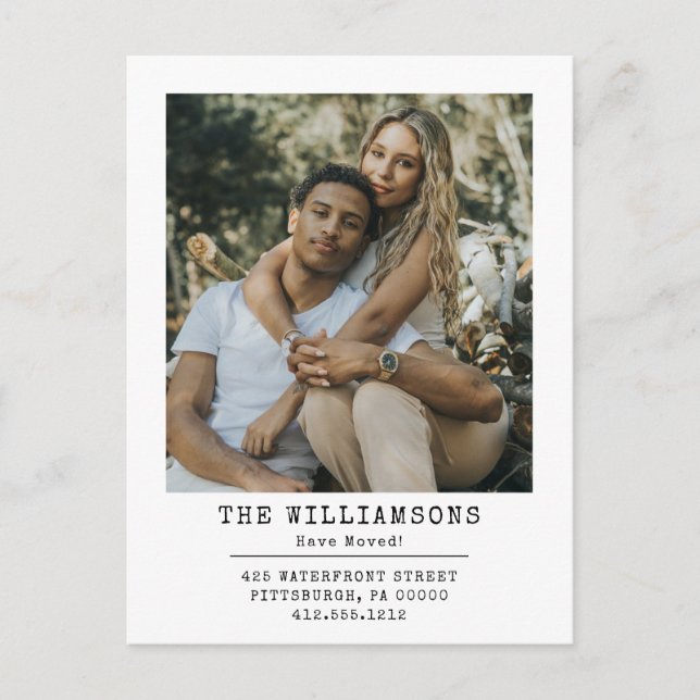 Postal De Anuncios Moderno Nos hemos mudado Cambio de dirección Foto  (Anverso)