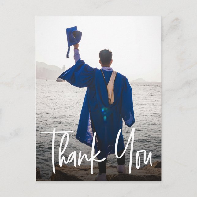 Postal De Anuncios Moderno Personalizado vertical de graduación de fo (Anverso)
