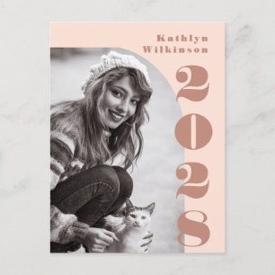 Postal De Anuncios Moderno Rosa Arco Rosado Audaz Grabación Grad de F