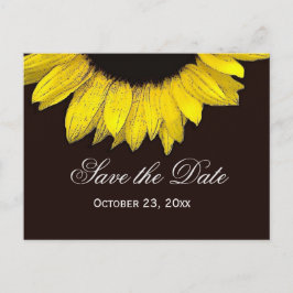 Postal De Anuncios Moderno salve la fecha girasol amarillo