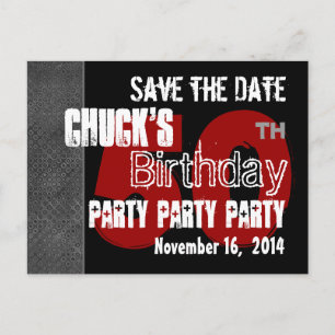 Postal De Anuncios Moderno Save the Date Cumpleaños 50 Aniversario R2