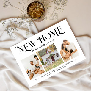 Postal De Anuncios Moderno Simple Nuevo Hogar 3 Foto Moviendo Negro