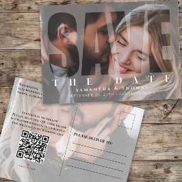 Postal De Anuncios Moderno Vellum Simple Dos Fotografías Superpuestas