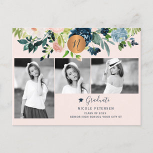 Postal De Anuncios Moderno y elegante collage de fotos de graduación 