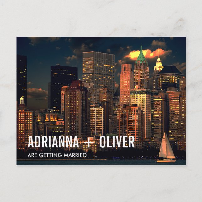 Postal De Anuncios Moderno Y Hermoso Skyline De Nueva York Salven La  (Anverso)