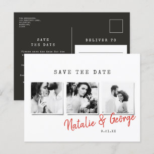 Postal De Anuncios Moderno y minimalista boda de fotos multidiseño