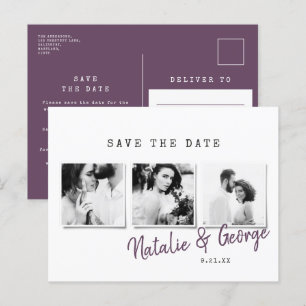 Postal De Anuncios Moderno y minimalista boda de fotos multidiseño