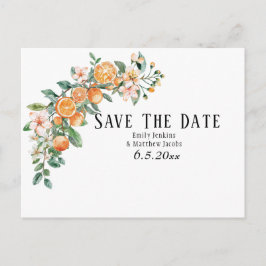 Postal De Anuncios Modernos Save The Dates con tema de cítricos para 