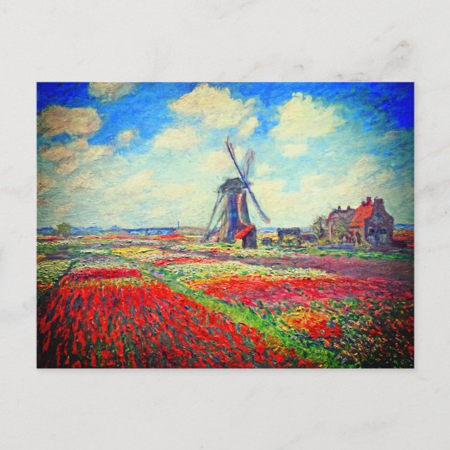 Postal De Anuncios Molinete de Tulipanes de Monet (Anverso)