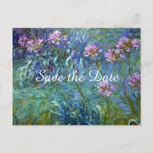 Postal De Anuncios Monet Agapanthus Flores Salven al Boda de fechas