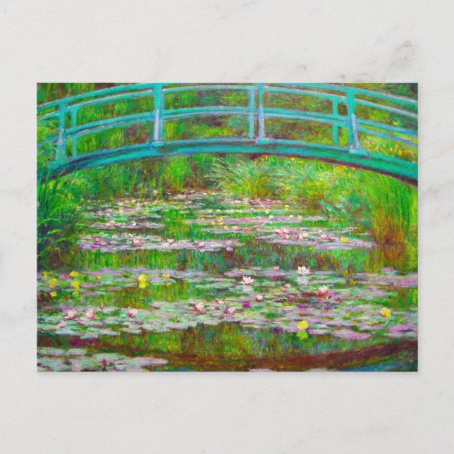 Postal De Anuncios Monet Puente Japonés y Nenúfares (Anverso)