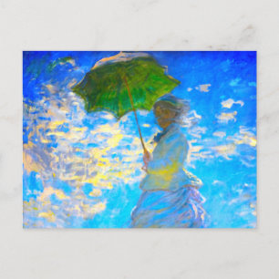 Postal De Anuncios Monet Woman con una sombrilla
